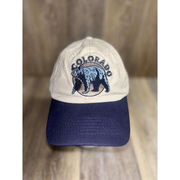 Colorado Bear Souvenir Blue Beige Stitch Baseball Hat Cap by Smith Southwestern - Picture 1 of 8